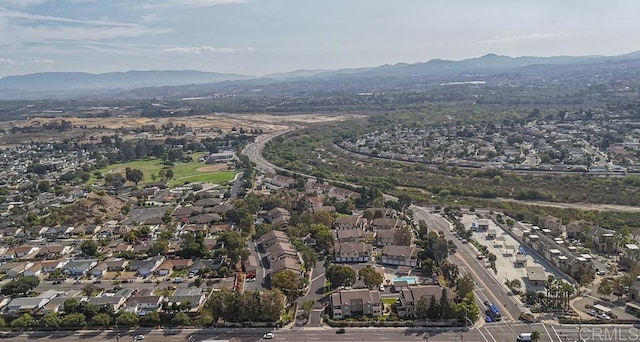 bird's eye view featuring a residential view and a mountain view