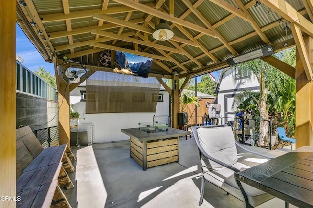 view of patio featuring a gazebo
