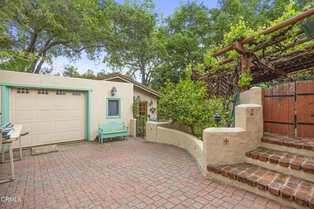 308 Topa Topa Dr, Ojai, CA 93023 - view of patio / terrace featuring a pergola and fence