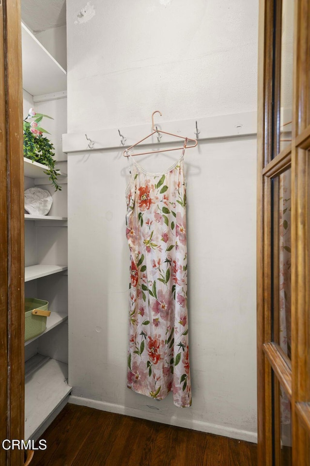 308 Topa Topa Dr, Ojai, CA 93023 - walk in closet with wood finished floors
