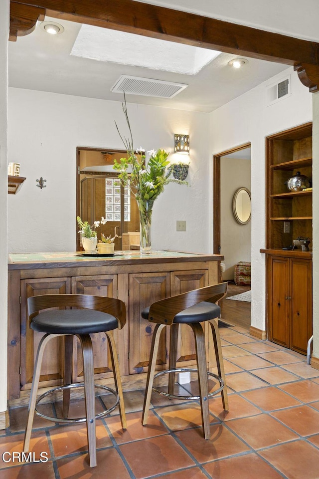 308 Topa Topa Dr, Ojai, CA 93023 - bar featuring light tile patterned floors and recessed lighting