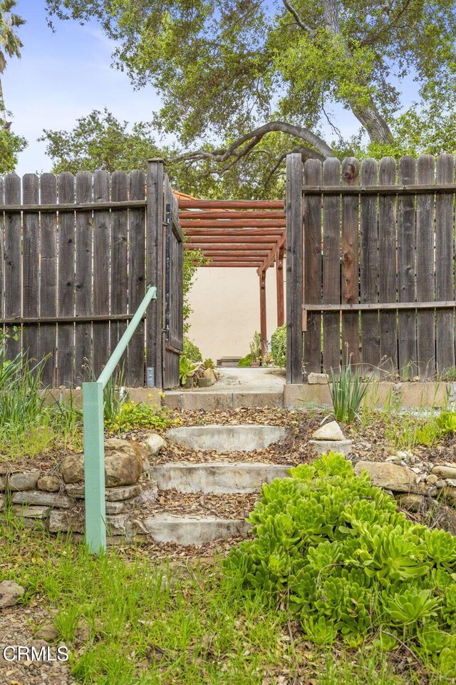 308 Topa Topa Dr, Ojai, CA 93023 - view of yard featuring a pergola