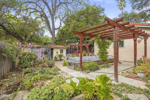 308 Topa Topa Dr, Ojai, CA 93023 - view of yard with a pergola