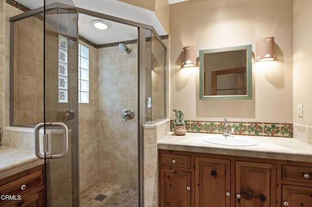 308 Topa Topa Dr, Ojai, CA 93023 - full bath featuring vanity and a shower stall