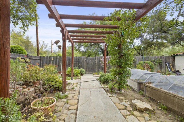 308 Topa Topa Dr, Ojai, CA 93023 - fenced backyard featuring a pergola