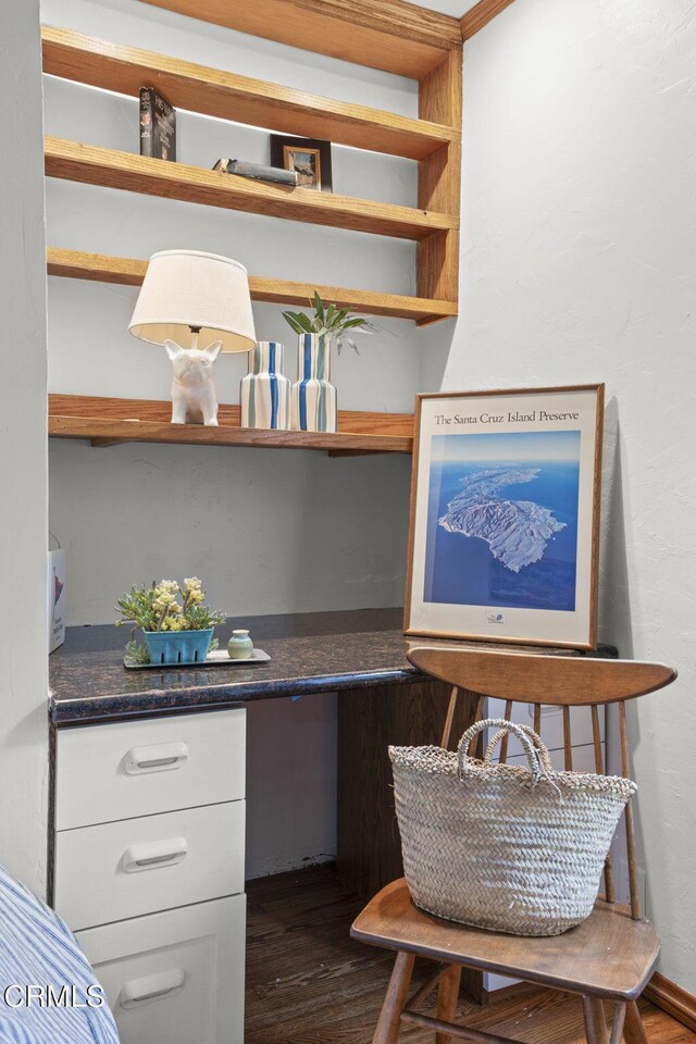 308 Topa Topa Dr, Ojai, CA 93023 - office area with dark wood-style flooring