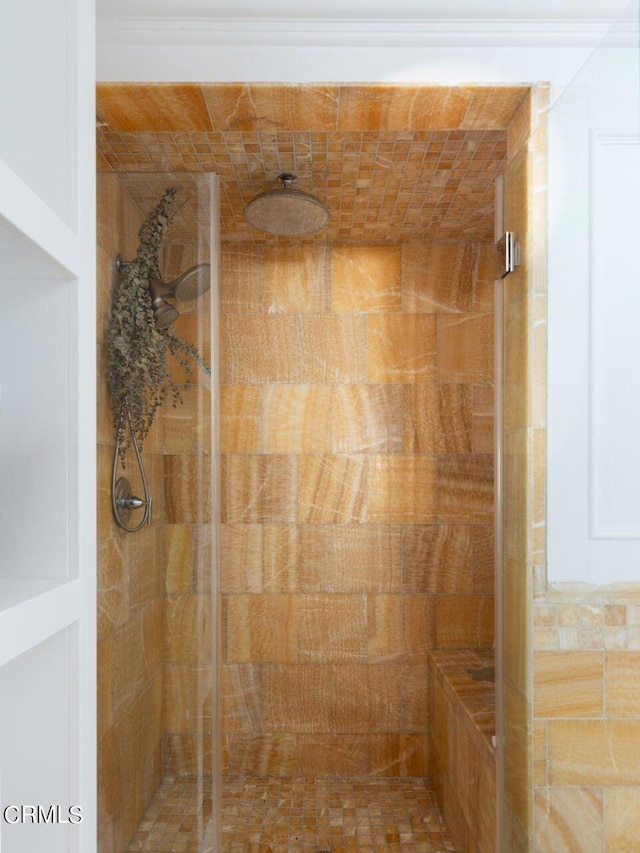 details featuring a stall shower