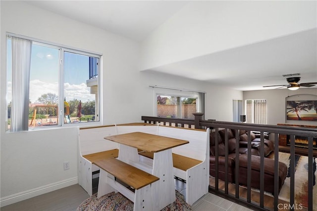 40824 Cobblestone Ct, Palmdale, CA 93551 - dining room featuring ceiling fan and baseboards