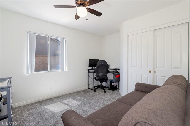 40824 Cobblestone Ct, Palmdale, CA 93551 - office space featuring carpet flooring, a ceiling fan, and baseboards