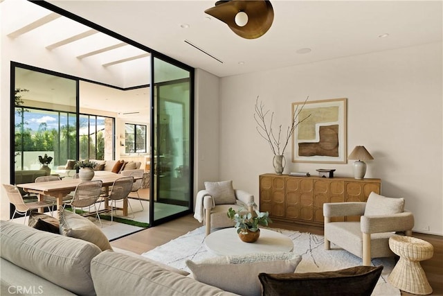 living room featuring wood finished floors