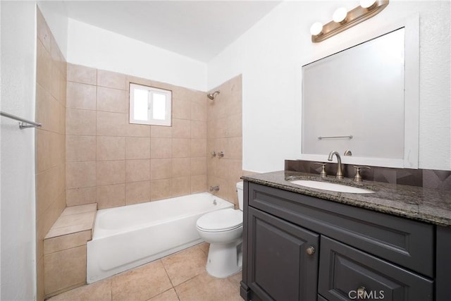 6160 California Ave, Long Beach, CA 90805 - bathroom featuring tile patterned flooring, vanity, bathtub / shower combination, and toilet