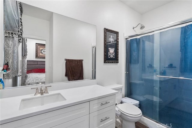16614 Trailblazer Ave, Chino, CA 91708 - full bathroom with toilet, a shower stall, and vanity
