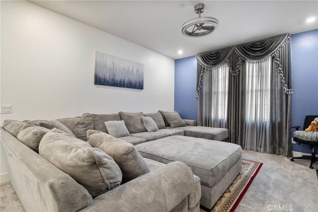 16614 Trailblazer Ave, Chino, CA 91708 - living area with recessed lighting and light colored carpet