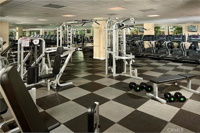 16614 Trailblazer Ave, Chino, CA 91708 - gym featuring a paneled ceiling