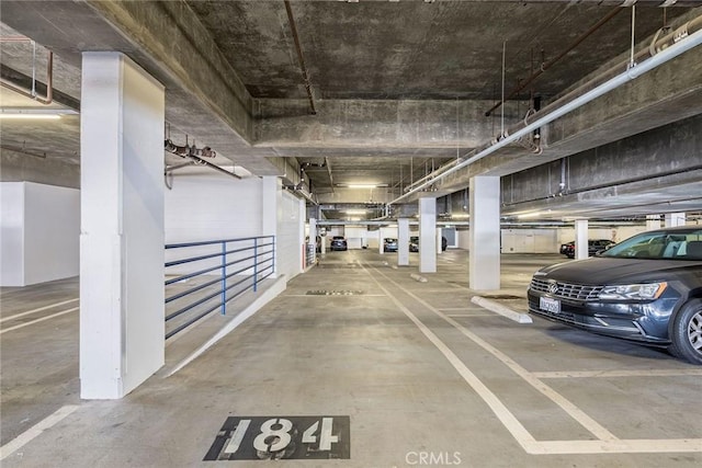 view of parking garage
