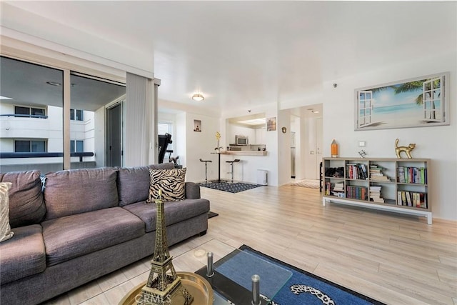 living area featuring wood finished floors