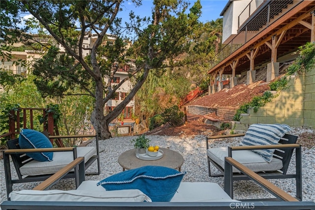 view of patio / terrace featuring an outdoor hangout area