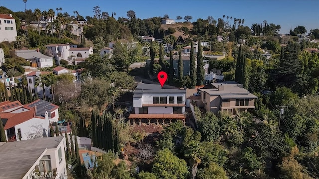 bird's eye view with a residential view