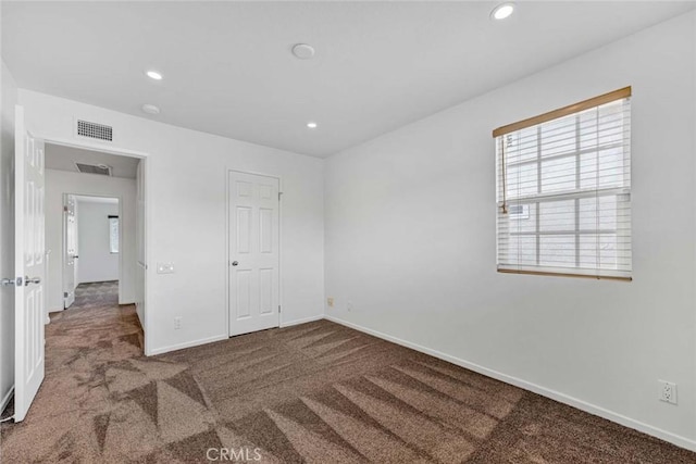 25 Bennington, Irvine, CA 92620 - unfurnished bedroom featuring baseboards, carpet, visible vents, and recessed lighting