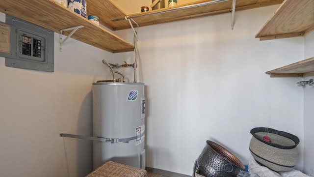 utilities with electric panel and electric water heater