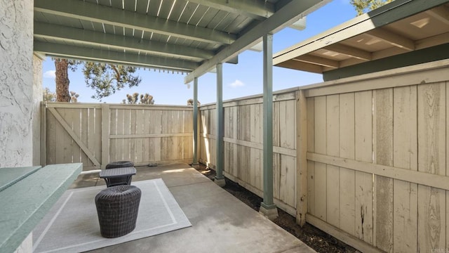 view of patio with a fenced backyard