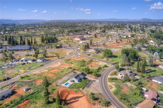drone / aerial view with a mountain view