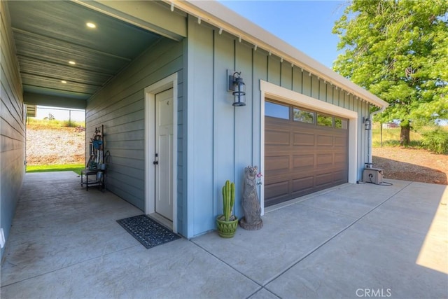 view of garage