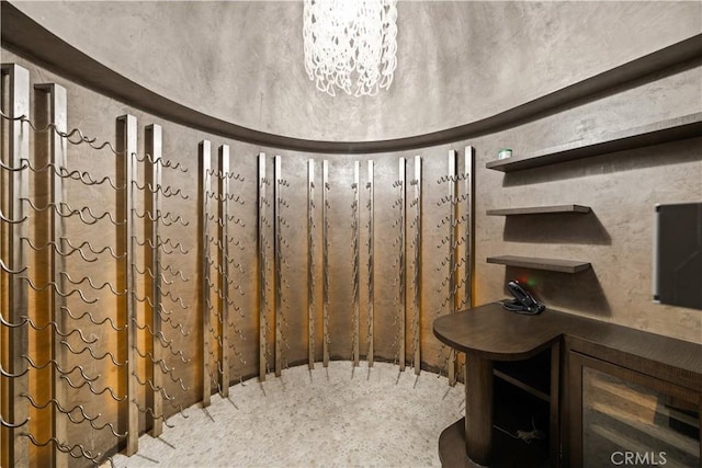 9 Shoreridge, Newport Coast, CA 92657 - wine room with an inviting chandelier