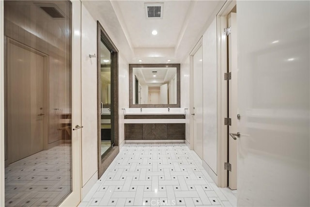 9 Shoreridge, Newport Coast, CA 92657 - full bath with tile patterned floors, vanity, and visible vents