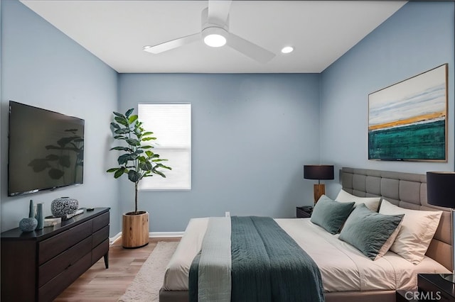 1373 Topanga Dr, San Marcos, CA 92069 - bedroom featuring wood finished floors and a ceiling fan