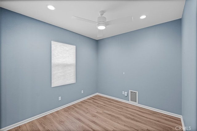1373 Topanga Dr, San Marcos, CA 92069 - spare room with wood finished floors, a ceiling fan, and recessed lighting