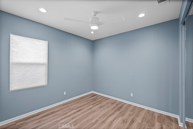 1373 Topanga Dr, San Marcos, CA 92069 - spare room featuring wood finished floors, a ceiling fan, and recessed lighting