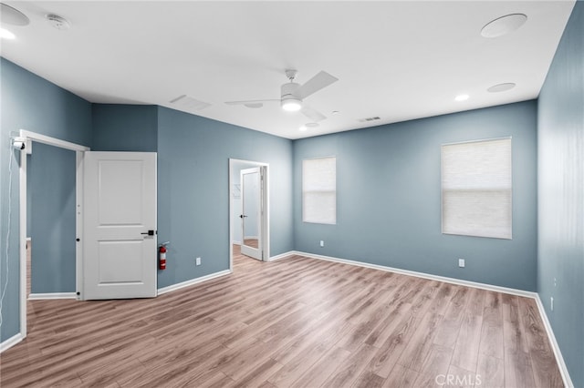 1373 Topanga Dr, San Marcos, CA 92069 - unfurnished bedroom featuring wood finished floors, a ceiling fan, and recessed lighting