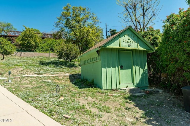 view of shed