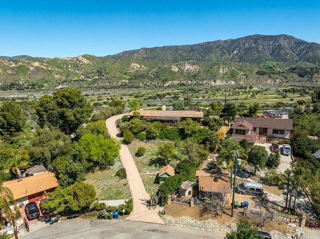 aerial view with a mountain view