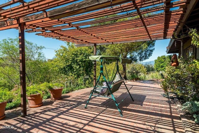 view of patio with a pergola