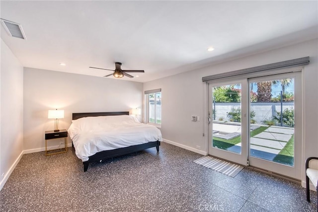 76010 Fairway Dr, Indian Wells, CA 92210 - bedroom with access to outside, baseboards, visible vents, and recessed lighting