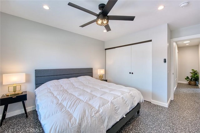 76010 Fairway Dr, Indian Wells, CA 92210 - bedroom with a closet, baseboards, and recessed lighting