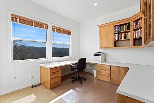 29083 Mammoth Dr, Lake Arrowhead, CA 92352 - office space with built in desk, recessed lighting, and light colored carpet
