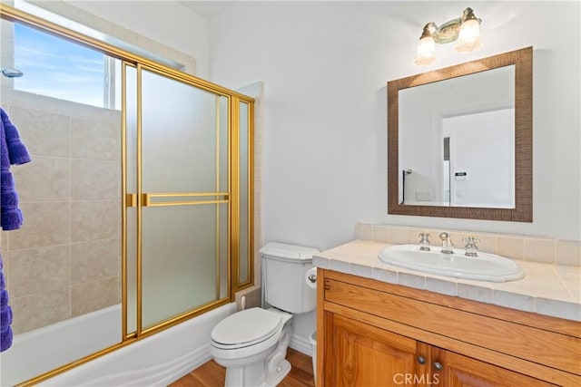 29083 Mammoth Dr, Lake Arrowhead, CA 92352 - bathroom featuring vanity and enclosed tub / shower combo