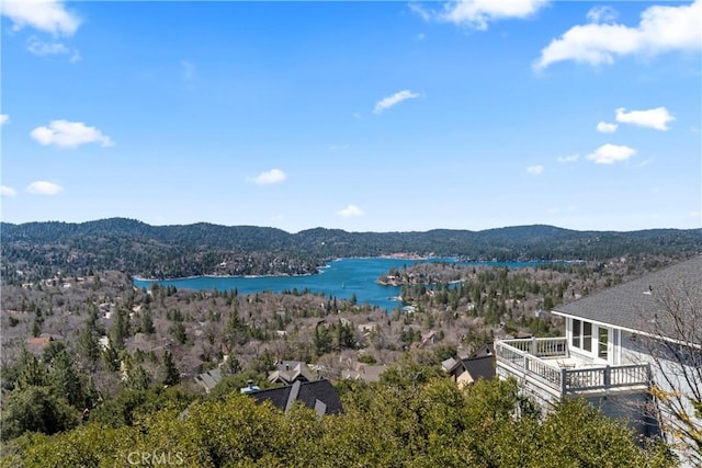 29083 Mammoth Dr, Lake Arrowhead, CA 92352 - view of mountain background with a nearby body of water and a heavily wooded area