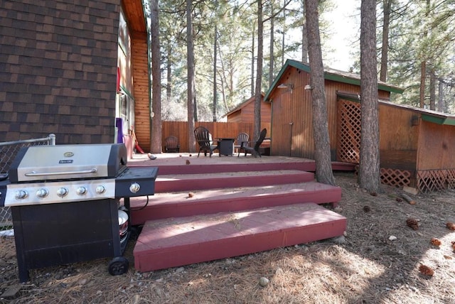 206 Cedar Ln, Sugarloaf, CA 92386 - exterior space with area for grilling and fence