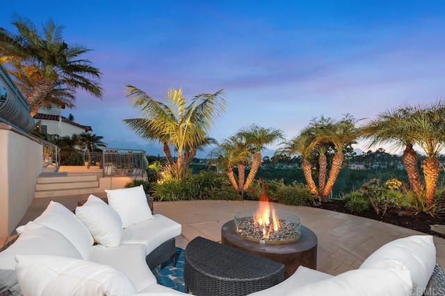 7189 Aviara Dr, Carlsbad, CA 92011 - view of patio featuring an outdoor living space with a fire pit