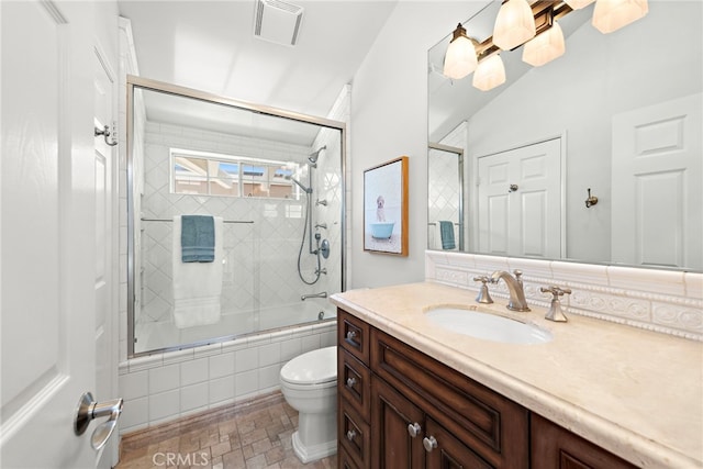 361 Cress St, Laguna Beach, CA 92651 - full bathroom with toilet, bath / shower combo with glass door, and vanity