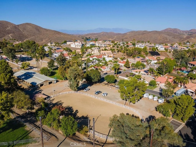 bird's eye view with a residential view and a mountain view