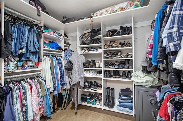 spacious closet featuring carpet