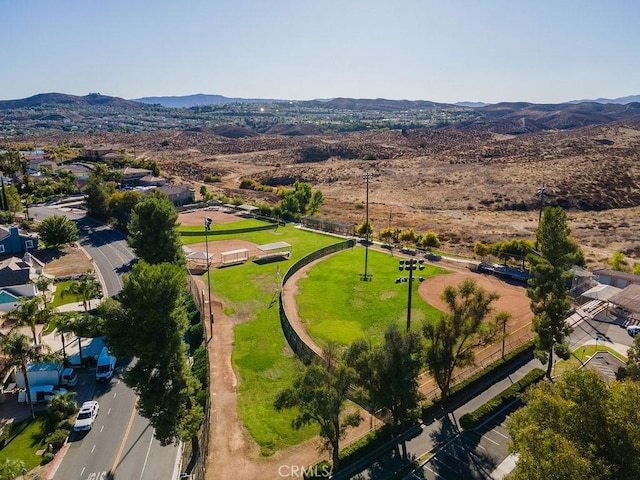 drone / aerial view with a mountain view