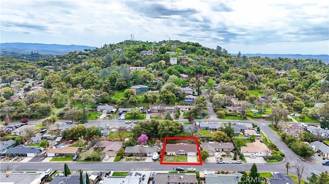 birds eye view of property with a residential view