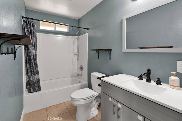 13206 Winona Rd, Apple Valley, CA 92308 - full bath with shower / bath combo, toilet, tile patterned flooring, and vanity