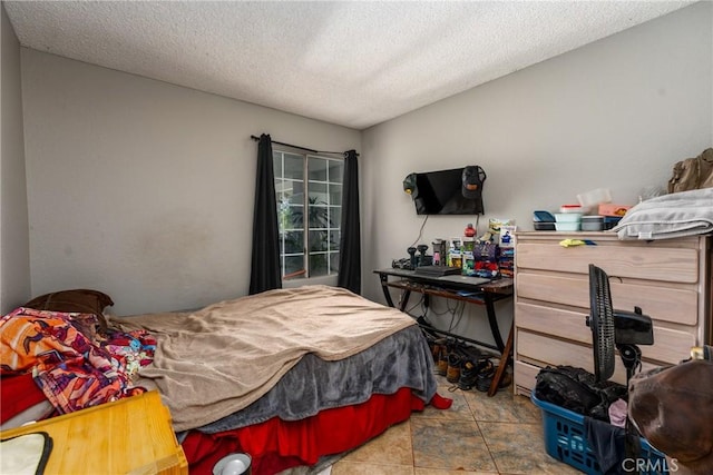 bedroom with a textured ceiling